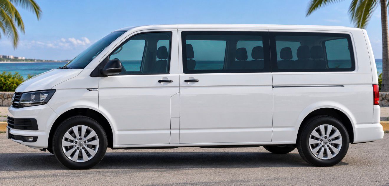 Van XL para grupos grandes, traslado privado de 6 a 8 pasajeros a Chiquilá